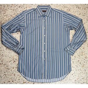 Etro Milano Men's Striped Button Up Long‎ Sleeve Dress Shirt Size 42